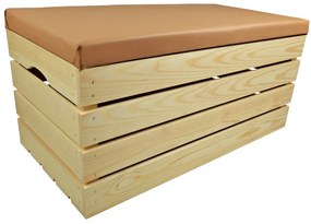 Pufa kufer skrzynia drewniana sosnowa siedzisko 80cm naturalna