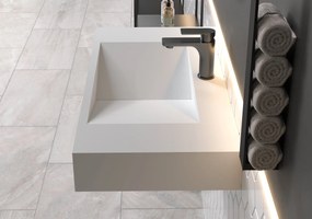 Umywalka ścienna PB2049 z odlewu mineralnegoBiały mat - 90 x 45 x 12 cm