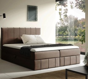 Brązowe łóżko tapicerowane 5 rozmiarów T5-F57