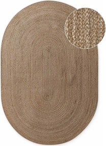 Dywan z juty dwustronny/tkany ręcznie w ciemnym naturalnym kolorze 160x230 cm Braided – Hanse Home