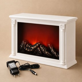 Kominek dekoracyjny LED w stylu klasycznym, 10 x 33 x 21 cm