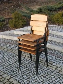 Ogrodowe krzesło drewniane do układania w stos  WEEKEND FSC