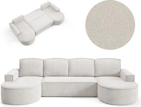 Narożnik MOLLY XL wolnostojący układ U z funkcją spania w tkaninie Curio 02 DomoHome