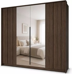 Szafa Dunin 4D z lustrem 223 cm – nowoczesna szafa do sypialni z pojemną przestrzenią i eleganckim wykończeniem