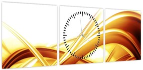 Obraz - Żółta abstrakcja (z zegarem) (90x30 cm)