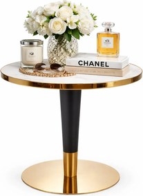 Okrągły stół z marmurowym blatem w stylu glamour W8-G60