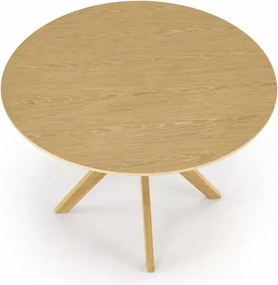 Okrągły stół Nikolas z forniru dębowego 120 cm w kolorze dąb naturalny