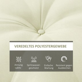 Outsunny Poduszka siedziska, poduszka siedziska, poduszka na krzesło, z guzikami, 80 cm x 80 cm x 10 cm, kremowy