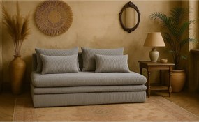 Sofa z funkcją spania i pojemnikiem NELIA, tkanina Poso, Jasnoszary