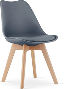 PROMOCJA Ciemnoszare krzesło BALI MARK z bukowymi nogami II gatunek