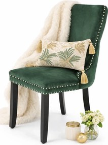 Zielone stylowe krzesło drewniane w stylu glamour K1-K46