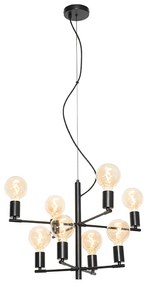 Nowoczesna lampa wisząca czarna 8-światłowa - Osprey Nowoczesny Oswietlenie wewnetrzne