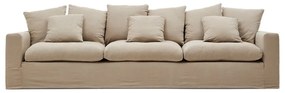 Beżowa lniana sofa 340 cm Nora – Kave Home