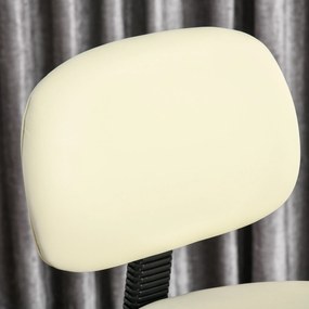 HOMCOM Stołek barowy Obrotowe krzesła barowe regulowane z oparciem tapicerowanym PU beżowy