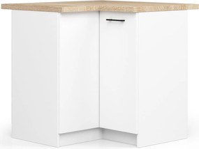 Szafka kuchenna AKORD S90 narożna z blatem system OLIWIA Biała 90 cm 2 drzwi kolor Biały mat 2 półki 90x46x85 cm