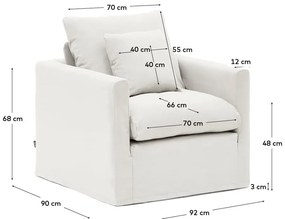 Biały lniany fotel Nora – Kave Home