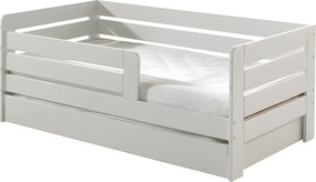 Łóżko Dziecięce Skandynawskie "Toddler" 70x140 cm Białe z Stelażem i Szufladą na Przechowywanie