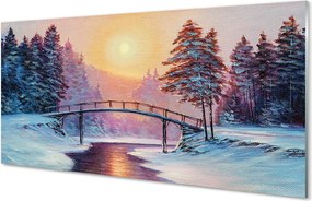 Panel nad Blat Kuchenny Zimowy Las o Poranku