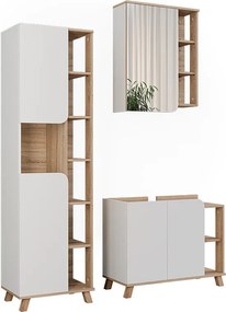 Zestaw mebli łazienkowych sonoma/biały 80x35x65 karen