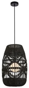 Czarna lampa wisząca z plecionym kloszem - K397 M2-L31