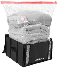 Tekstylne pojemniki do przechowywania ubrań zestaw 2 szt. próżniowe/usztywniane 42x25x25 cm Black Edition – Compactor