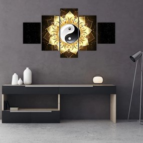 Obraz - Złoty Yin-Yang (125x70 cm)