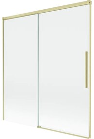 Mexen Rox parawan nawannowy 2-skrzydłowy rozsuwany 150 x 150 cm, transparent, złoty szczotkowany - 8C9-150-001-55-00