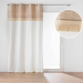 Biało-brązowa zasłona z mieszanki juty 140x240 cm Cirrus – douceur d'intérieur