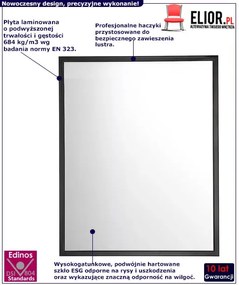 Prostokątne czarne lustro wiszące E2-B63