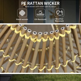 Outsunny Lampa solarna z rattanu do ogrodu Wodoodporna z czujnikiem światła Design bębna Stal żółta | Aosom PL