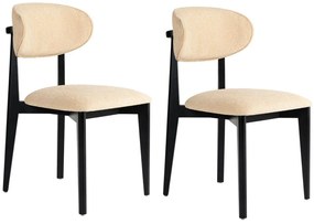 Zestaw krzeseł do jadalni Lionte Beige and Black,2 szt.