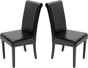 Krzesło do jadalni Lecce II (zestaw 2 sztuk),  czarny, ciemne nogi