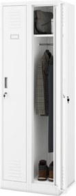 Dwudrzwiowa szafa BHP wąska 60x50x180 cm Kacper 2, biała
