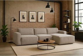 Narożnik w kształcie L Cursal, tkanina Poso, Beżowy, Prawy