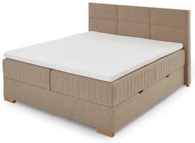 Beżowe łóżko boxspring ze schowkiem 180x200 cm Tambo – Meise Möbel