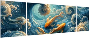 Obraz - Złote rybki (170x50 cm)