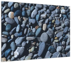 Obraz na szkle - kamyki z plaży (70x50 cm)