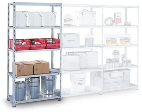 Skręcany półkowy regał FIX, 230 kg, 3000 x 1000 x 500 mm, podstawowy