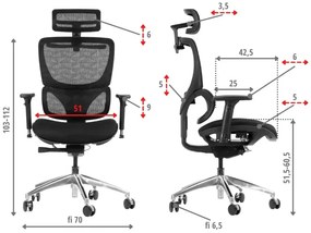 Fotel biurowy ERGONEW S1A czarny tkanina STEMA