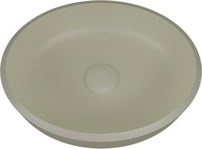 Umywalka z konglomeratu nablatowa okrągła beżowa 40 cm RONA beige : Wykończenie - matowe