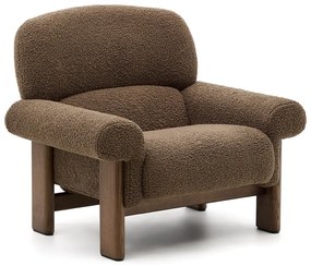 Brązowy fotel z materiału bouclé Nema – Kave Home