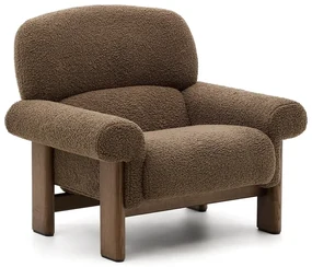 Brązowy fotel z materiału bouclé Nema – Kave Home