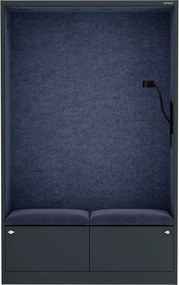 Szafa akustyczna do biura i szkoły Sally MentalBox, 115 x 40 x 185 cm, antracyt/granatowy