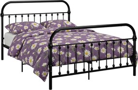 Czarne metalowe łóżko w stylu loft 140x200 cm G4-M26