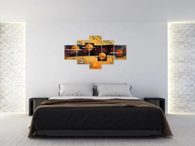 Abstrakcyjny obraz - Planety (125x70 cm)