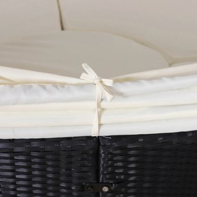 Rattanowa wyspa z daszkiem przeciwsłonecznym Stół krzesła Metalowe poduszki Kremowy komplet | Aosom PL