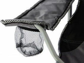 Krzesło turystyczne campingowe czarno-szare