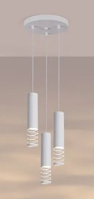 Biała nowoczesna lampa wisząca z trzema tubami N4-B72