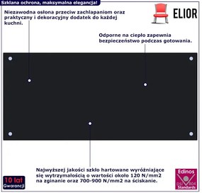 Czarny szklany panel ochronny na ścianę P2-P70
