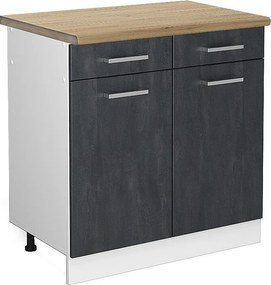 Szafka dolna do kuchni czarny beton 80x60x81.6 r-line